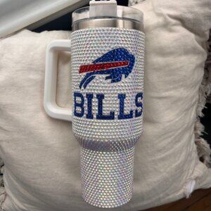 Buffalo Bills Diamond Studded Tumbler w/ Straw